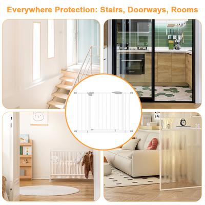 Show full view: Yafylly Wide Indoor Dog Gate, White slide 6 of 8