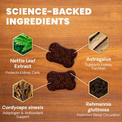 Show full view: VetriScience Veterinary Strength Kidney Health Chicken Flavored Chews Renal Essentials Pro Kidney Supplement for Dogs & Cats, 60 count slide 5 of 9