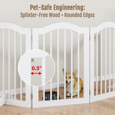 Show full view: Yafylly Foldable Wood 4 Panel Freestanding Dog Gate, White slide 2 of 7