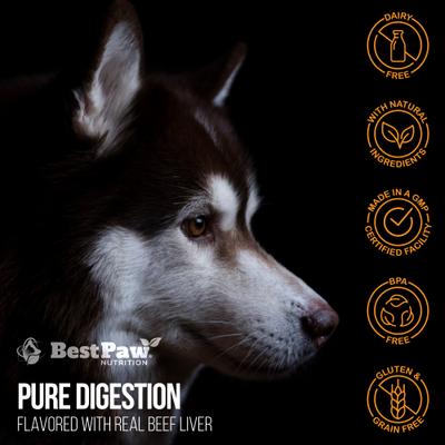 Show full view: Best Paw Nutrition Pure Digestion Probiotic, Prebiotic & Digestive Enzyme Powder for Dog & Cat Supplement, 16.26-oz bottle slide 8 of 11