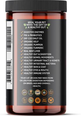 Show full view: Best Paw Nutrition Pure Digestion Probiotic, Prebiotic & Digestive Enzyme Powder for Dog & Cat Supplement, 16.26-oz bottle slide 9 of 11