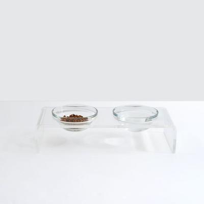 Show full view: Hiddin Clear Glass Double Dog Bowl, 2-cup slide 5 of 6