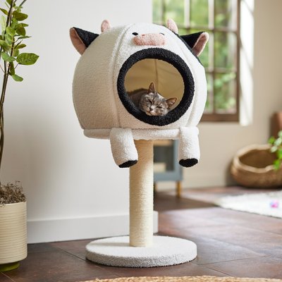 Frisco Frisco Cow 2-in-1 Cat Bed and Condo Scratcher
