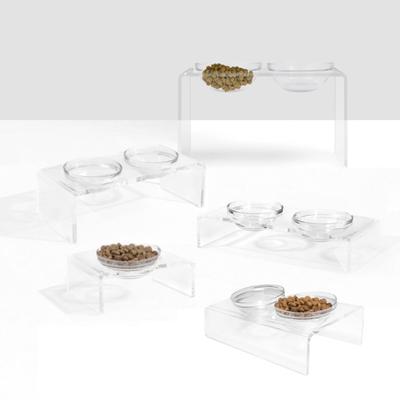 Show full view: Hiddin Clear Glass Slant Double Dog Bowl, 2-cup slide 8 of 8
