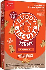 Buddy Biscuits Teeny Treats with Peanut Butter Oven Baked Dog Treats, 8-oz box