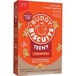 Buddy Biscuits Teeny Treats with Peanut Butter Oven Baked Dog Treats, 8-oz box