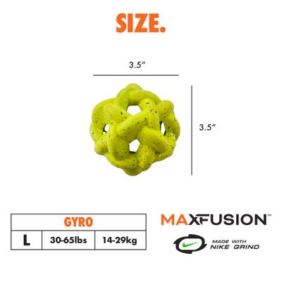 Show full view: Arlee Home & Pet Max Fusion Made with Nike Grind Gyro Dog Chew Toy, Yellow slide 8 of 11