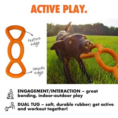 Show full view: Arlee Home & Pet Max Fusion Made with Nike Grind Tug Dog Toy, Orange slide 4 of 10