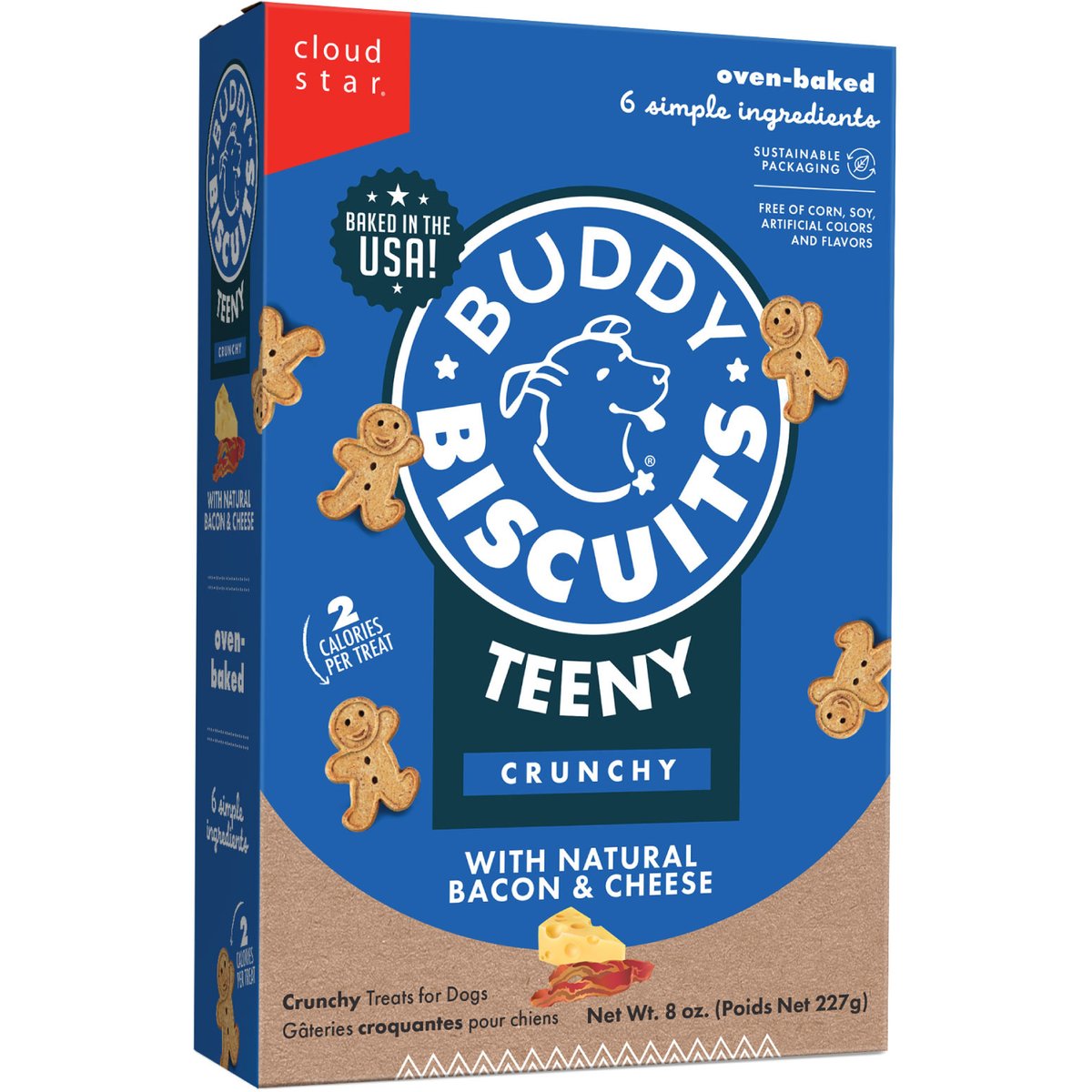 Cloud Star Buddy Biscuits Bacon & Cheese Dog Treats, 8-oz box