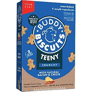 Buddy Biscuits Teeny Treats with Bacon & Cheese Dog Treats, 8-oz box