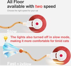 YVE LIFE Automatic Motion Activated Indoor The 3rd Generation Agile Moving Ball with Elastic Mesh Tail Kitten & Cat Toy, Orange, Medium slide 2 of 6