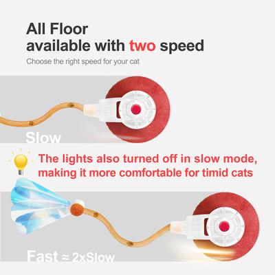 Show full view: YVE LIFE Automatic Motion Activated Indoor The 3rd Generation Agile Moving Ball with Elastic Mesh Tail Kitten & Cat Toy, Orange, Medium slide 3 of 7