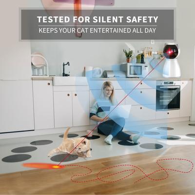 Show full view: YVE LIFE Automatic Motion Activated Indoor The 4th Generation Real Random Trajectory Rechargeable Laser Cat Toy, White, Medium slide 6 of 7