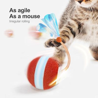Show full view: YVE LIFE Automatic Motion Activated Indoor The 3rd Generation Agile Moving Ball with Elastic Mesh Tail Kitten & Cat Toy, Orange, Medium slide 2 of 7