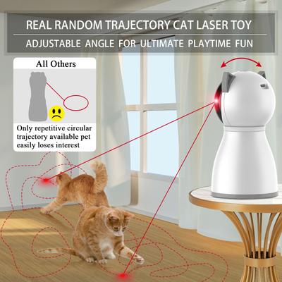 Show full view: YVE LIFE Automatic Motion Activated Indoor The 4th Generation Real Random Trajectory Rechargeable Laser Cat Toy, White, Medium slide 2 of 7