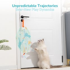 YVE LIFE Indoor Teaser Play & Chase Exercise Hanging Door Lure Interactive Feather Ropes Tug Kitten & Cat Toy, White, Medium slide 2 of 7