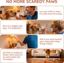 YVE LIFE Automatic Stimulation Random Path Electric Moving & Motion Boredom Relief Interactive Rolling Ball Dog Toy, Orange, Medium slide 2 of 8