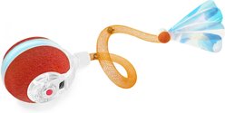 YVE LIFE Automatic Motion Activated Indoor The 3rd Generation Agile Moving Ball with Elastic Mesh Tail Kitten & Cat Toy, Orange, Medium