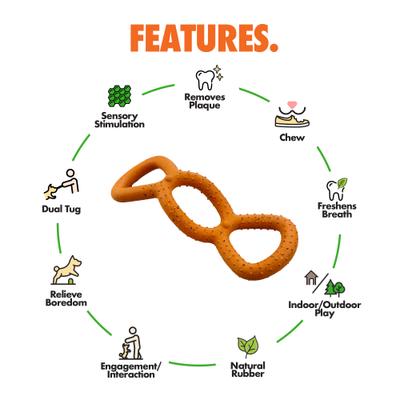 Show full view: Arlee Home & Pet Max Fusion Made with Nike Grind Tug Dog Toy, Orange slide 3 of 10