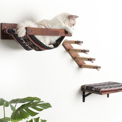 Show full view: FUKUMARU Durable Walnut Wall-Mounted Kitten & Cat Bed Hammock, Retro Brown, 16 x 14 x 5-in slide 5 of 8