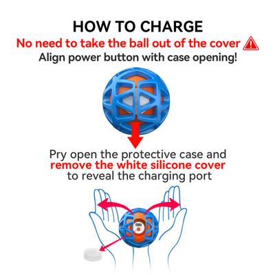 Show full view: YVE LIFE Automatic Durable Bouncing & Vibrating Interactive Ball Dog Toy with USB Rechargeable, Blue, Medium slide 4 of 10