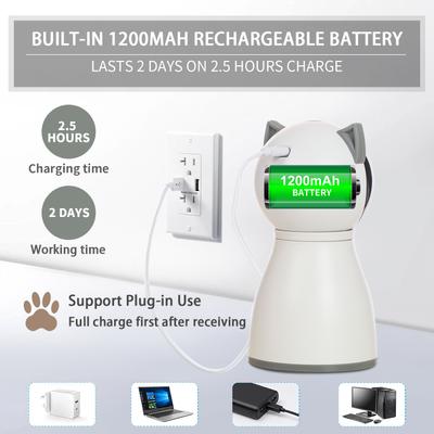 Show full view: YVE LIFE Automatic Motion Activated Indoor The 4th Generation Real Random Trajectory Rechargeable Laser Cat Toy, White, Medium slide 5 of 7