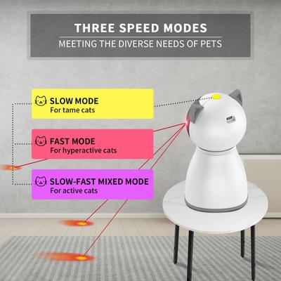 Show full view: YVE LIFE Automatic Motion Activated Indoor The 4th Generation Real Random Trajectory Rechargeable Laser Cat Toy, White, Medium slide 4 of 7