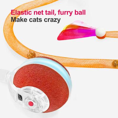Show full view: YVE LIFE Automatic Motion Activated Indoor The 3rd Generation Agile Moving Ball with Elastic Mesh Tail Kitten & Cat Toy, Orange, Medium slide 4 of 7