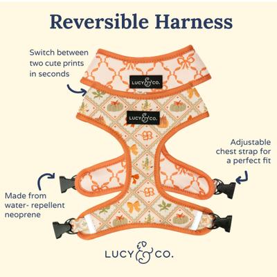 Show full view: Lucy & Co. Cozy Cottage Reversible Dog Harness, Large: 20 to 28-in chest slide 3 of 6