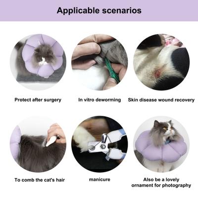 Show full view: H HIDREAM Cat Cone Recovery Collar, Purple, Small slide 5 of 10