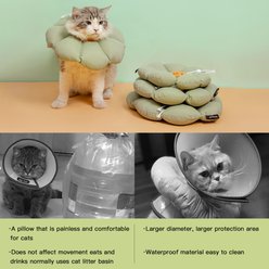 H HIDREAM Cat Cone Recovery Collar, Green, Small slide 2 of 7