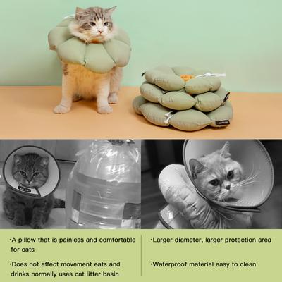 Show full view: H HIDREAM Cat Cone Recovery Collar, Green, Small slide 7 of 9