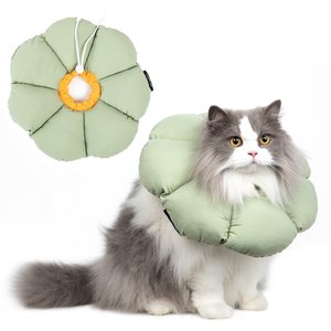 H HIDREAM Cat Cone Recovery Collar, Green, Medium