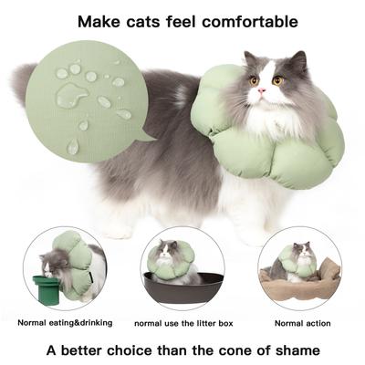 Show full view: H HIDREAM Cat Cone Recovery Collar, Green, Small slide 3 of 9