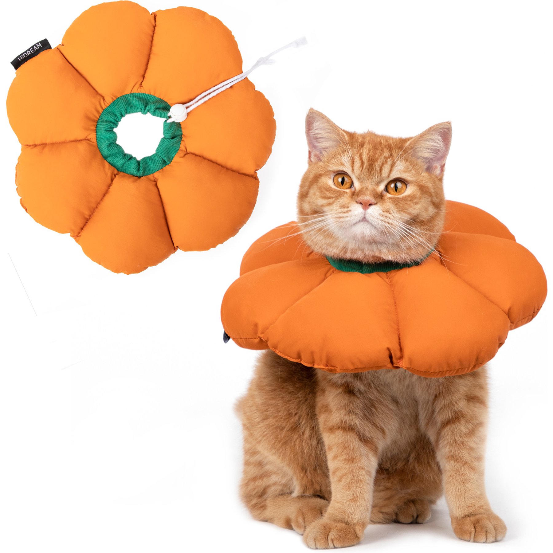 H HIDREAM Cat Cone Recovery Collar, Orange, Large