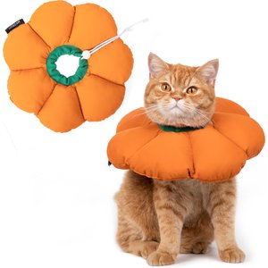 H HIDREAM Cat Cone Recovery Collar, Orange, Medium