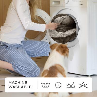 Show full view: Bedsure Square Bolster Dog Bed, Brown, Small slide 8 of 12