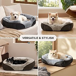 Bedsure Square Bolster Dog Bed, Brown, Medium slide 2 of 9