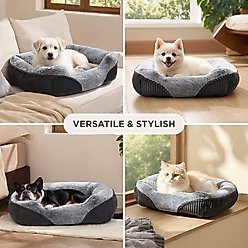 Bedsure Square Bolster Dog Bed, Grey, Medium slide 2 of 8