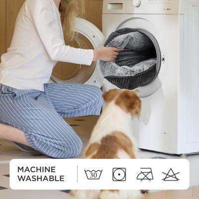 Show full view: Bedsure Square Bolster Dog Bed, Grey, Medium slide 9 of 13