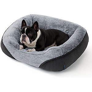 Bedsure Square Bolster Dog Bed, Grey, Medium Plus