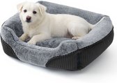 Bedsure Square Bolster Dog Bed, Grey, Medium