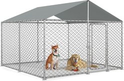 Xbrigh Heavy Duty Outdoor Dog Kennel with Waterproof Cover, Silver, 93 x 93 x 63-in slide 1 of 6