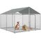 Show in main carousel: Xbrigh Heavy Duty Outdoor Dog Kennel with Waterproof Cover, Silver, 93 x 93 x 63-in slide 1 of 7