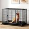 Show in main carousel: Xbrigh Double-Door Lockable Wire Pet Dog Crate, Black, Large: 42 inch slide 1 of 5