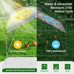 Xbrigh Metal Coop Walk-in Spire Roof Poultry Cage with Waterproof & UV-Resistant Cover, Silver, 13.2 x 10 x 6.4-in slide 2 of 6