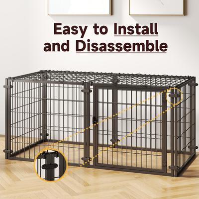 Show full view: Xbrigh HIWOKK Dog Crate, Black, 48 x 23.6 x 23.6-in slide 5 of 5