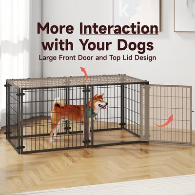 Show full view: Xbrigh HIWOKK Dog Crate, Black, 48 x 23.6 x 23.6-in slide 2 of 5