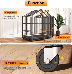Xbrigh Heavy Duty Indestructible Steel Escape Proof Dog Crate, Black, Large: 54/48/42/38-in slide 2 of 6