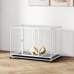 Xbrigh Minimalist Wire Pet Cage for Small & Medium Dogs, White slide 1 of 5